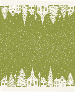 PREORDER Buon Natale Christmas Village Double Border Print Pine 35407 16  by Fig Tree - Moda- 1 yard