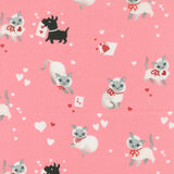 Funny Valentine Kitty Dog Hearts Ballerina 37140 20 by Lizzy House - Moda- 1/2 Yard