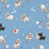 Funny Valentine Kitty Dog Hearts Sky 37140 25 by Lizzy House - Moda- 1/2 Yard