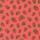 Funny Valentine Strawberries Coral 37142 14 by Lizzy House - Moda- 1/2 Yard