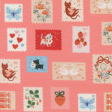 Funny Valentine Stamps Coral 37143 14 by Lizzy House - Moda- 1/2 Yard