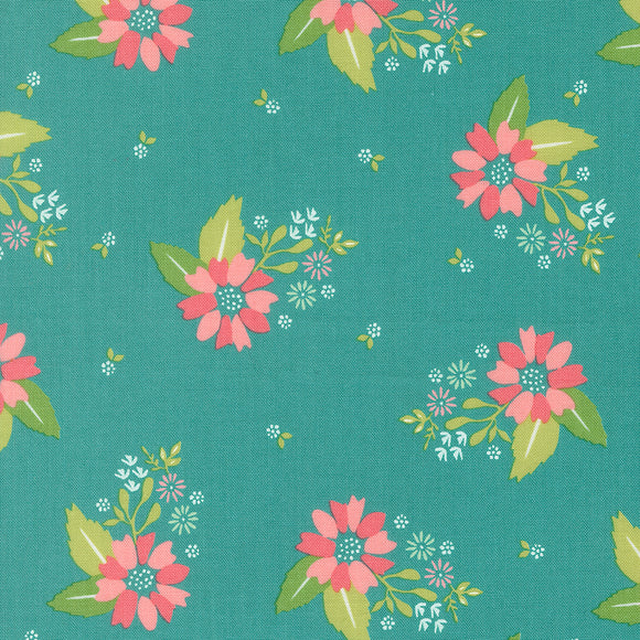 Strawberry Lemonade  Carnation Teal 37671 21 by Sherri and Chelsi- Moda- 1/2 Yard