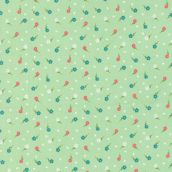 Strawberry Lemonade Poppies Mint 37674 17 by Sherri and Chelsi- Moda- 1/2 Yard