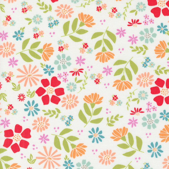 Laguna Sunrise Wild Rose Off White 37680 11 by Sherri and Chelsi- Moda- 1/2 Yard
