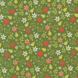PREORDER Poinsettia and Pear- Pear Floral Evergreen 37711 14 by Sherri and Chelsi- Moda-1/2 Yard
