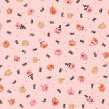 PREORDER Purrs and Boos Friendly Pumpkin Purrfect Pink 39064 12 by Elena Amo - Moda- 1/2 Yard