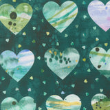 Fleur The Love Lovestruck Dark Teal 39884 18 by Create Joy- Moda- 1/2 Yard
