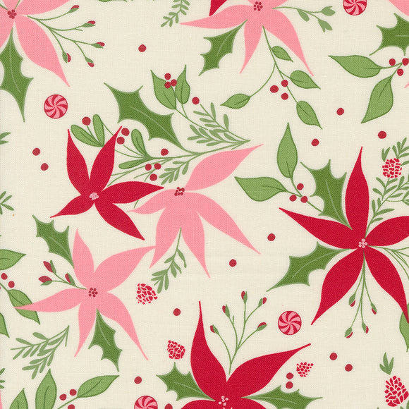 Once Upon Christmas Poinsettia Dance Snow 43161 11- by  Sweetfire Road - Moda- 1/2 Yard