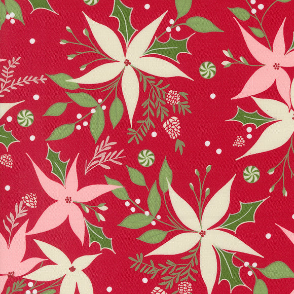 Once Upon Christmas Poinsettia Dance Red 43161 12- by  Sweetfire Road - Moda- 1/2 Yard