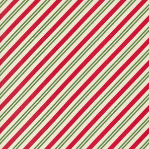 Once Upon Christmas Peppermint Stick Stripes Snow 43166 11- by  Sweetfire Road - Moda- 1/2 Yard