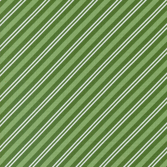 Once Upon Christmas Peppermint Stick Stripes Evergreen 43166 15- by  Sweetfire Road - Moda- 1/2 Yard