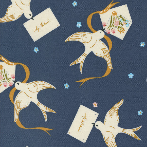 Enchantment Winged Messenger Indigo 43171 17 by  Sweetfire Road - Moda- 1/2 Yard