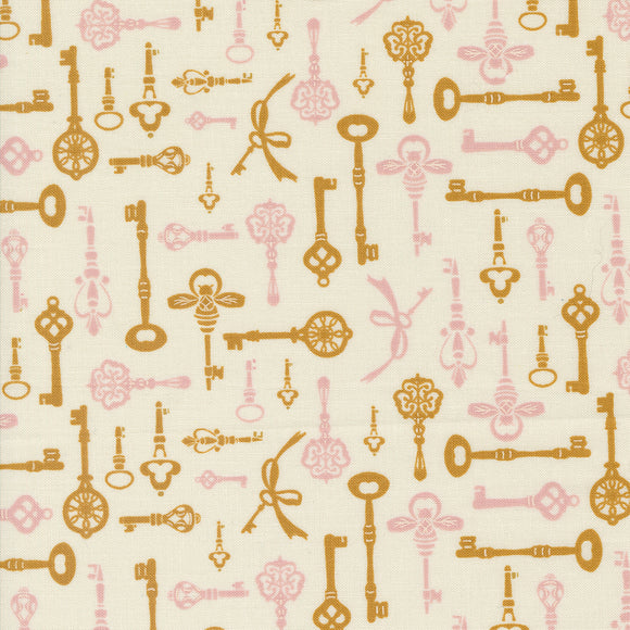 Enchantment Diary Keys Porcelain 43173 11 by  Sweetfire Road - Moda- 1/2 Yard