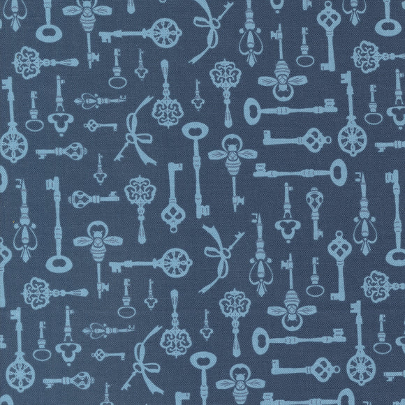 Enchantment Diary Keys Indigo 43173 17 by  Sweetfire Road - Moda- 1/2 Yard