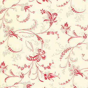 Collections for a Cause Etchings Serene Scroll Parchment Red 44333 22 by Howard Marcus and 3 Sisters- Moda- 1/2 Yard
