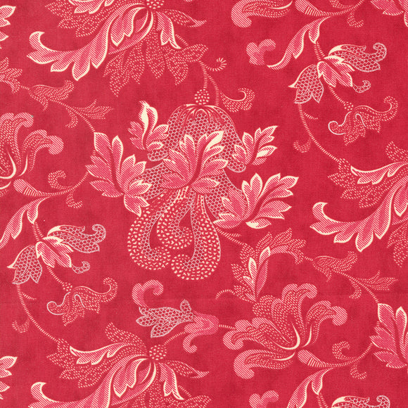 Collections for a Cause Etchings Friendly Flourish Red 44335 13 by Howard Marcus and 3 Sisters- Moda- 1/2 Yard
