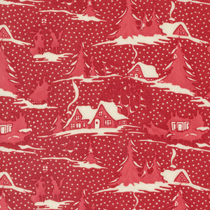 A Christmas Carol Winter Villages Crimson 44351 13 by 3 Sisters- Moda- 1/2 Yard