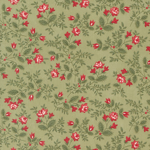 A Christmas Carol Silent Night Sage 44358 14 by 3 Sisters- Moda- 1/2 Yard