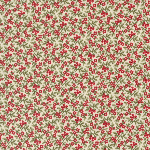 A Christmas Carol Bountiful Berries Snowflake 44359 11 by 3 Sisters- Moda- 1/2 Yard