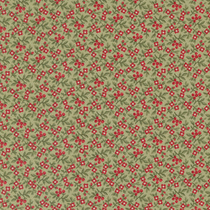 A Christmas Carol Bountiful Berries Sage 44359 14 by 3 Sisters- Moda- 1/2 Yard