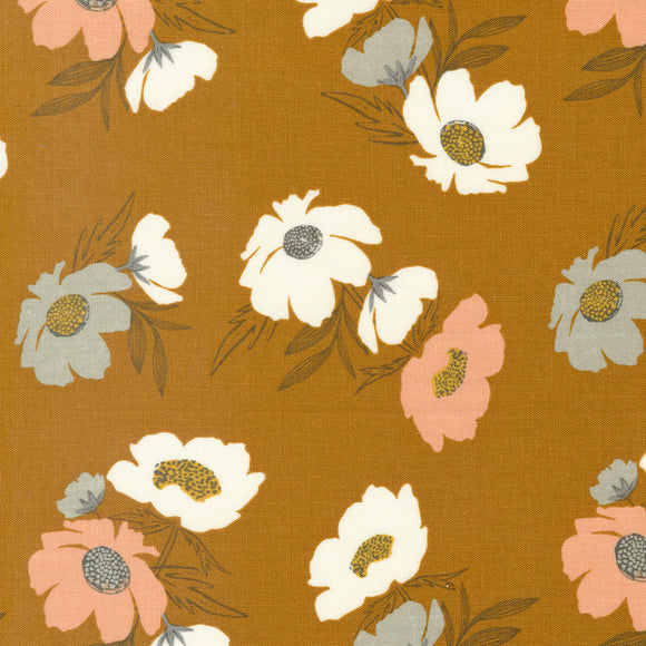 Woodland Wildflowers Bold Bloom Caramel 45582 22 by Fancy That Design House- Moda- 1/2 yard