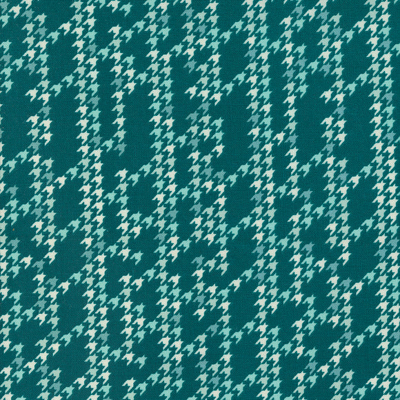 Cozy Wonderland Houndstooth Party Teal 45598 15 by Fancy That Design House- Moda- 1/2 Yard