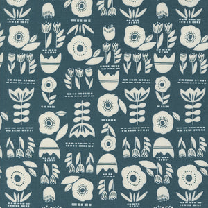 Folk Lore Posy Plot Teal 45601 24 by Fancy That Design House- Moda- 1/2 Yard