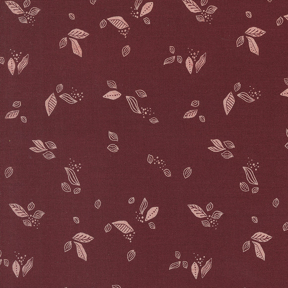 Folk Lore Leaf Twirl Burgundy 45607 16 by Fancy That Design House- Moda- 1/2 Yard