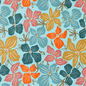 Things Above Block Florals Teal 45611 25 by Fancy That Design House- Moda-Half yard