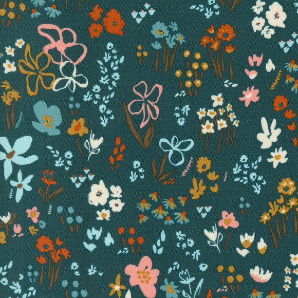 Things Above Scattered Seeds Deep Sea 45612 26 by Fancy That Design House- Moda- Half yard