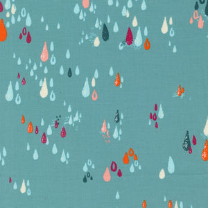 Things Above Raindrops Teal 45617 25 by Fancy That Design House- Moda- Half yard