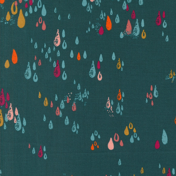 Things Above Raindrops Deep Sea 45617 26 by Fancy That Design House- Moda- Half yard