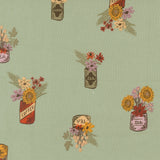 Windfall Vintage Flower Jars Aqua 45654 20 by Fancy That Design House Moda - 1/2 Yard