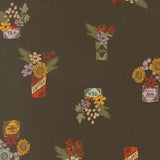 Windfall Vintage Flower Jars Dark Moss 45654 22 by Fancy That Design House Moda - 1/2 Yard