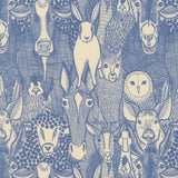 The Henhouse Barnyard Faces Cobalt 48431 19 by  Gingiber- Moda- 1/2 Yard