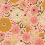Ladybug Whimsy Zinnias Metallic Pretty Pink 48440 15M by Gingiber- Moda- 1/2 Yard