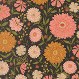 Ladybug Whimsy Zinnias Metallic Midnight 48440 18M by Gingiber- Moda- 1/2 Yard