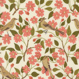 Ladybug Whimsy Blossom Birds Metallic Eggshell 48441 11M by Gingiber- Moda- 1/2 Yard