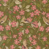 Ladybug Whimsy Blossom Birds Metallic Grass 48441 17M by Gingiber- Moda- 1/2 Yard