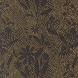 Ladybug Whimsy Outline Metallic Midnight 48445 18M by Gingiber- Moda- 1/2 Yard