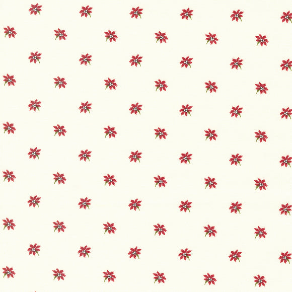 Joyful Gatherings Poinsettia Floral Snow 49218 11 from Primitive Gatherings- Moda-