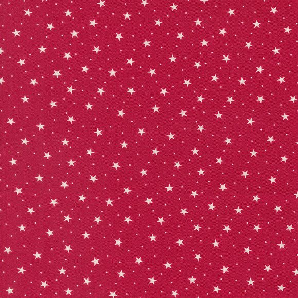 Dear Santa Snowy Stars Crimson 49260 12 from Primitive Gatherings- Moda- 1/2 yard