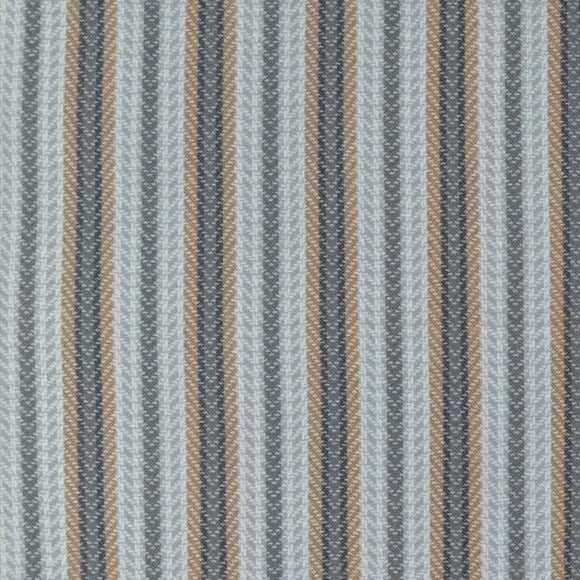 Farmhouse Flannels III Blanket Stripe Pewter 49275 14F by Primitive Gatherings-Moda- 1/2 Yard