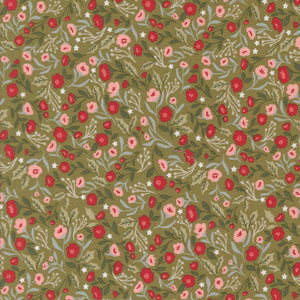 PREORDER Berry and Pine Christmas Posies  Sage 5241 12 by Lella Boutique- Moda-1/2 Yard