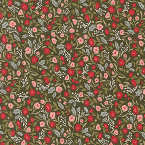 PREORDER Berry and Pine Christmas Posies Wintergreen 5241 13 by Lella Boutique- Moda-1/2 Yard