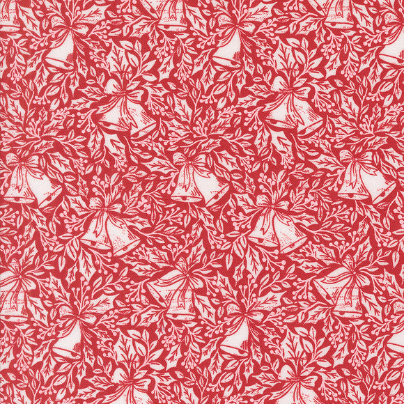 PREORDER Berry and Pine Christmas Bells Cranberry 5242 14 by Lella Boutique- Moda-1/2 yard