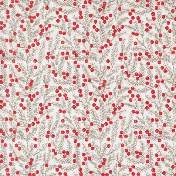 PREORDER Berry and Pine Pine Needles Snow 5243 11 by Lella Boutique- Moda-1/2 yard