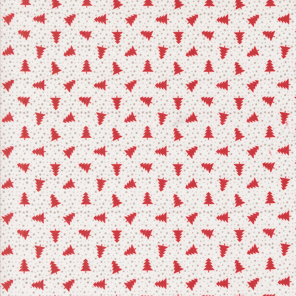 PREORDER Berry and Pine Little Trees Snow 5245 11 by Lella Boutique- Moda-1/2 yard