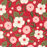 PREORDER Peppermint Cocoa- Peppermint Bouquet- Scarlet 5280 13 By Lella Boutique- 1/2 Yard