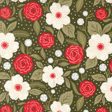 PREORDER Peppermint Cocoa- Peppermint Bouquet- Evergreen 5280 15 By Lella Boutique- 1/2 Yard